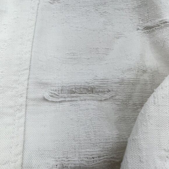 Free People White Tattered Tennis Jean Jacket Distressed Boxy Fit 100% Cotton XS - Picture 5 of 7